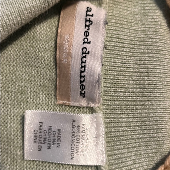 Alfred Dunner Floral Patchwork Sweater - Green, Yellow, Navy - Picture 2 of 2